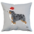 Miniature American Shepherd Santa Pillow Cover
