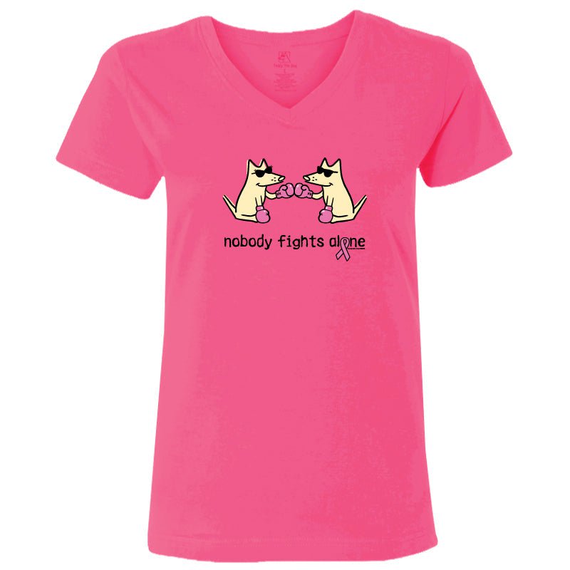 Nobody Fights Alone - Ladies T-Shirt V-Neck