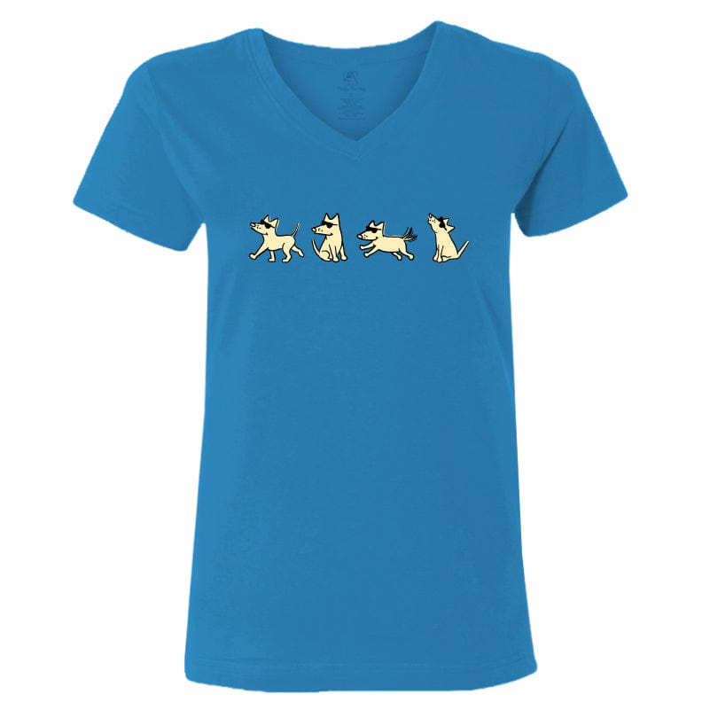 Sit Strut Run Howl - Ladies T-Shirt V-Neck