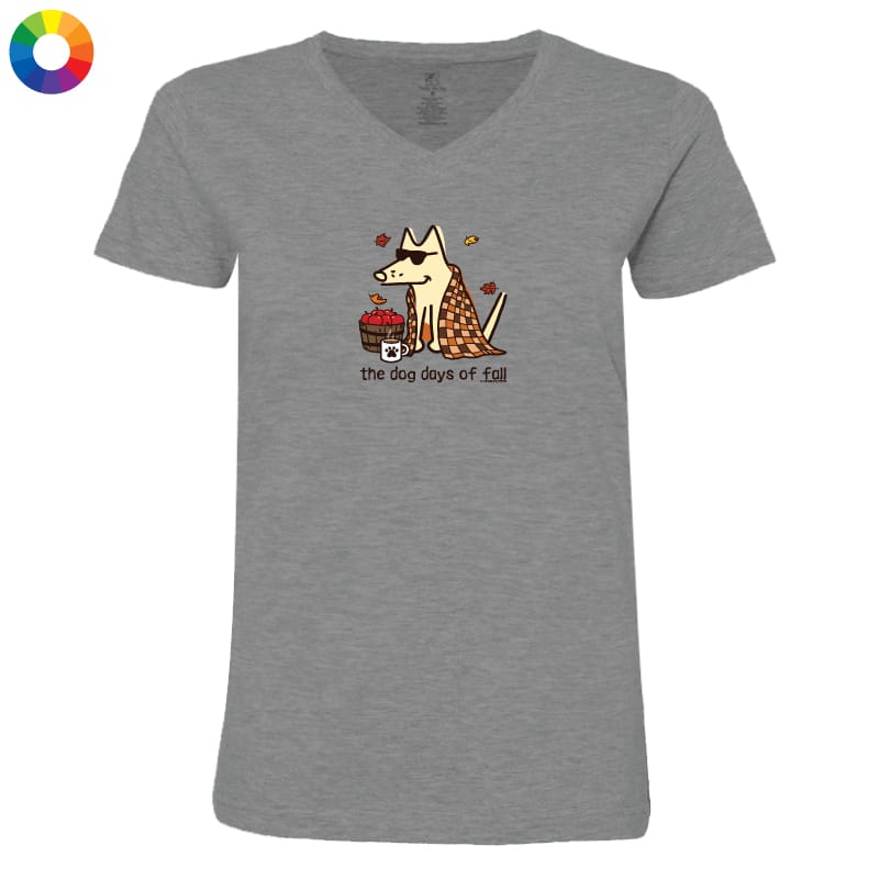 The Dog Days of Fall - Ladies T-Shirt V-Neck
