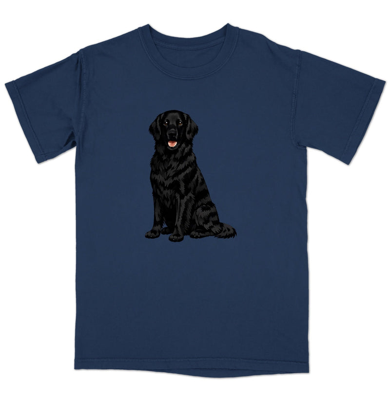 Watercolor Design Flat-Coated Retriever Adult Unisex T-Shirt