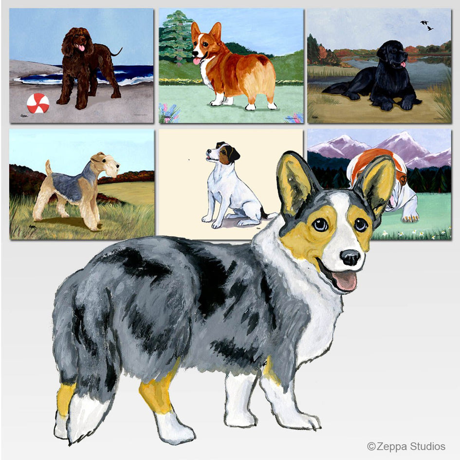Cardigan Welsh Corgi Scenic Cutting Board