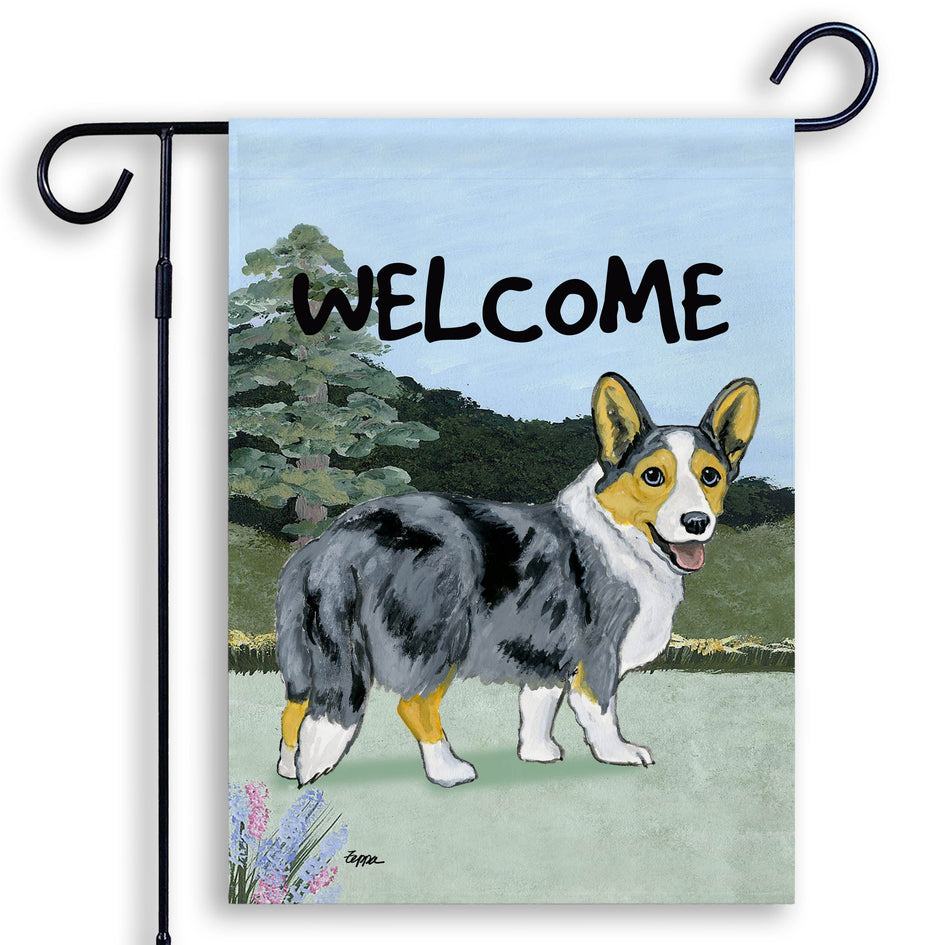 Welsh Cardigan Corgi Garden Flag