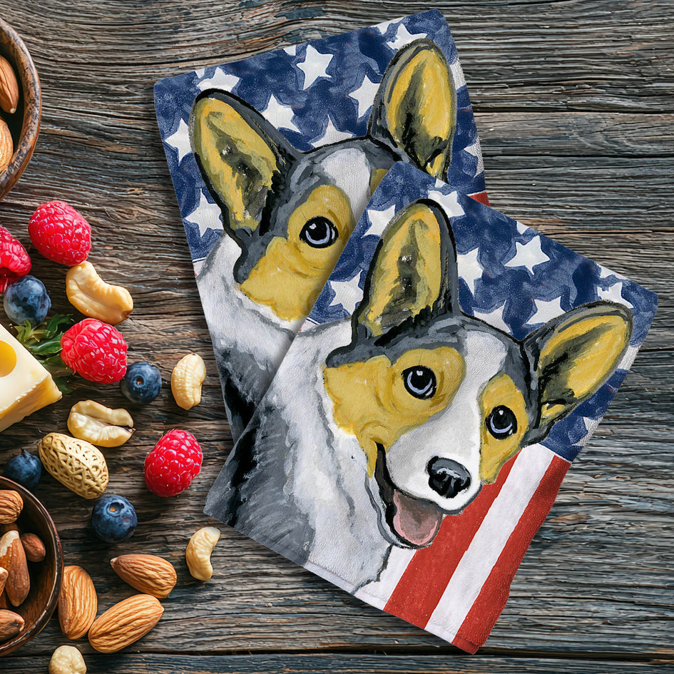 Cardigan Welsh Corgi  Americana Kitchen Towel Set
