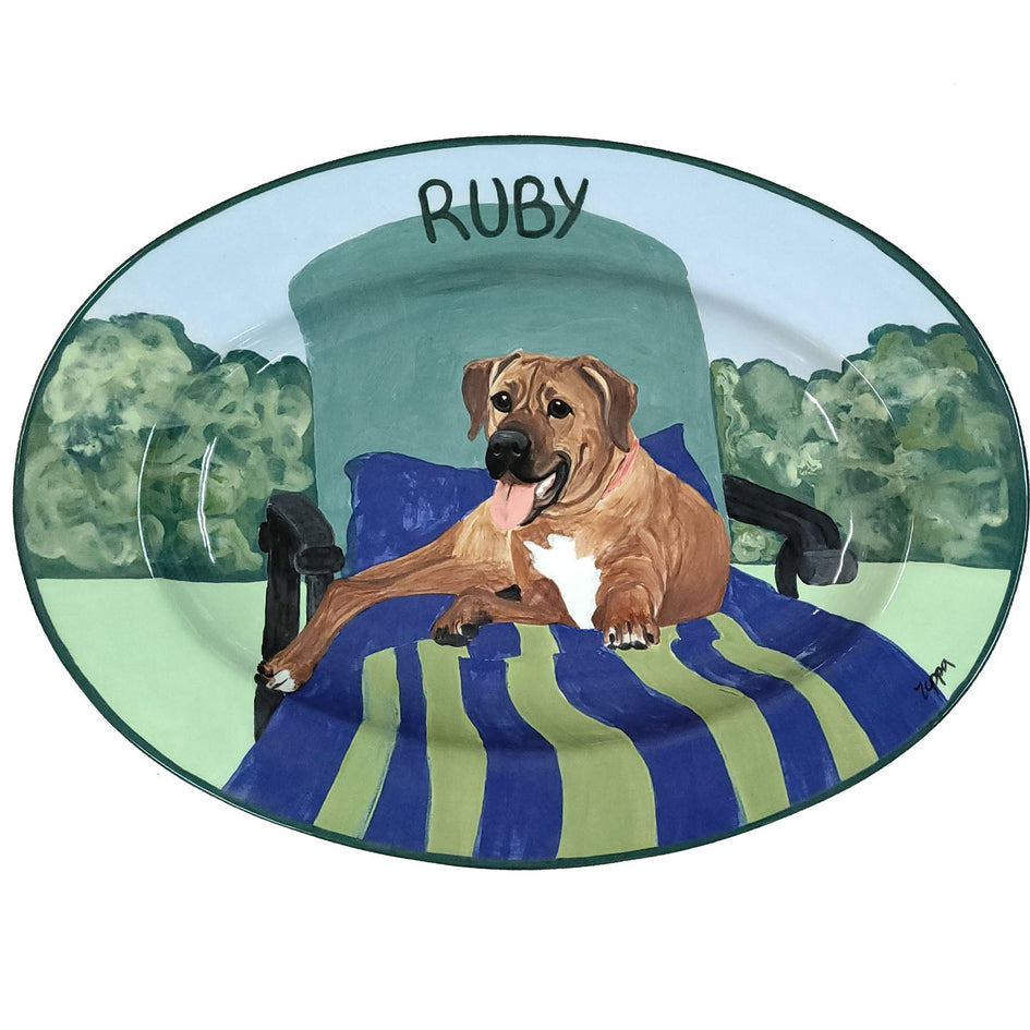 Hand-Painted Personalized Ceramic Oval Platter