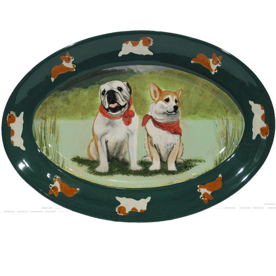 Hand-Painted Personalized Ceramic Oval Platter