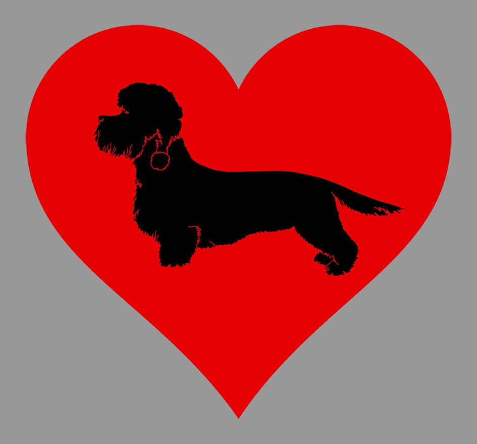 Dandie Dinmont Terrier on Heart Left Chest - Full-Zip Hoodie Sweatshirt