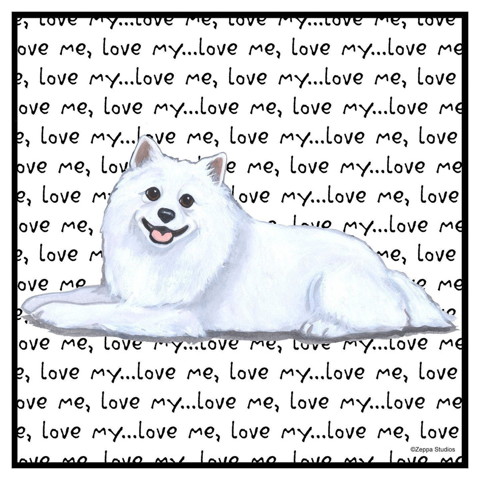 American Eskimo Love Text - Adult Unisex Hoodie Sweatshirt