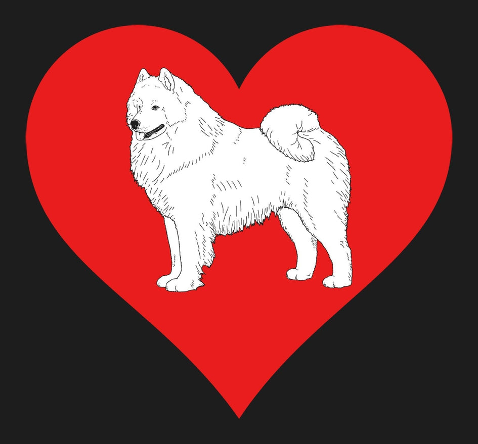 Samoyed on Heart Left Chest - Full-Zip Hoodie Sweatshirt