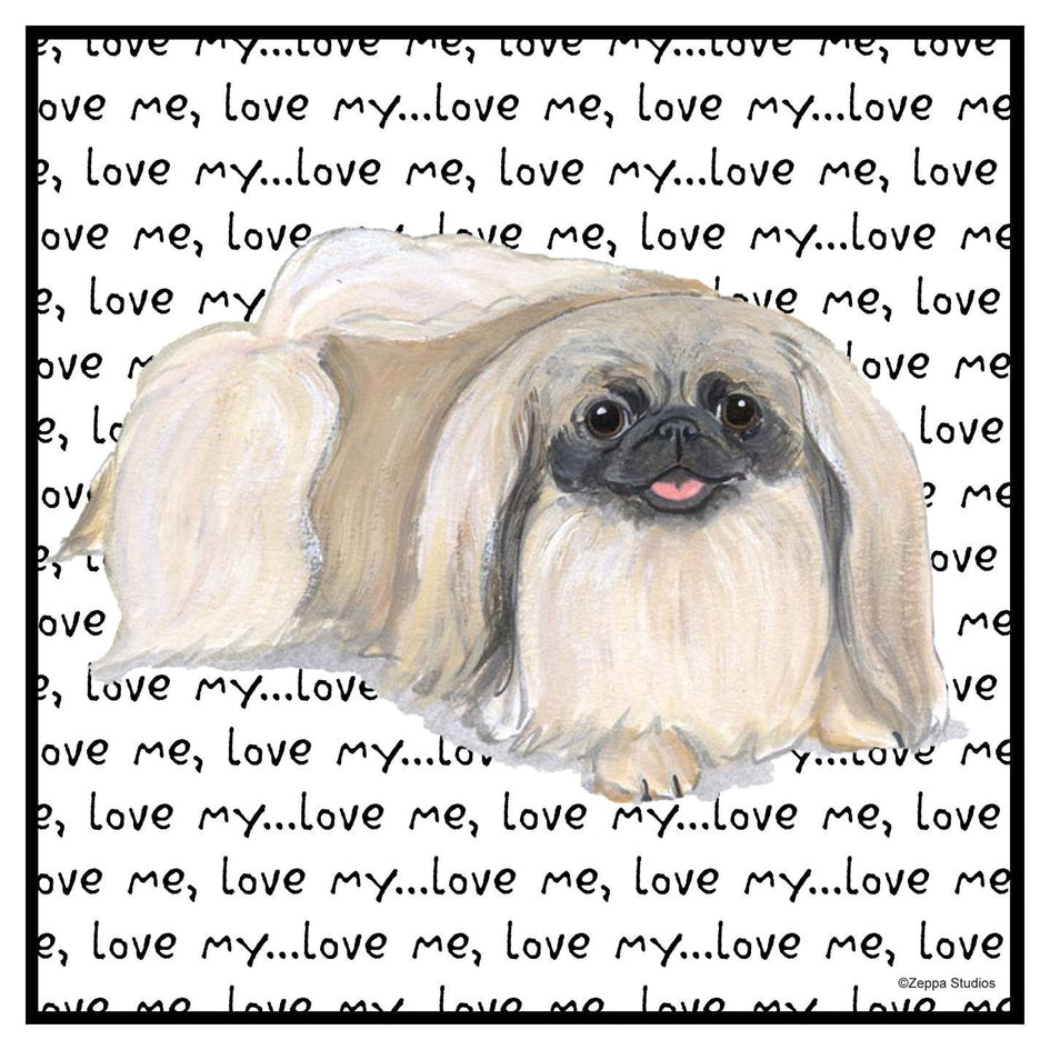 Pekingese Love Text - Adult Unisex T-Shirt
