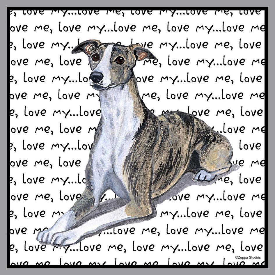 Whippet Love Text - Adult Unisex Hoodie Sweatshirt