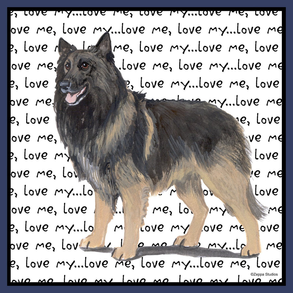Belgian Tervuren Love Text - Adult Unisex Hoodie Sweatshirt