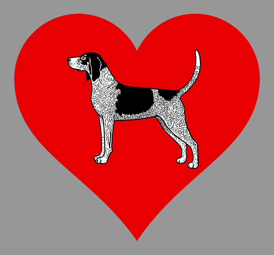 Bluetick Coonhound on Heart Left Chest - Full-Zip Hoodie Sweatshirt