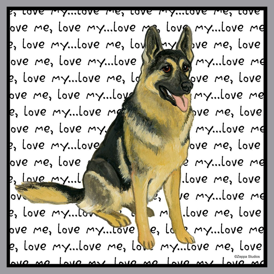 German Shepherd Dog Love Text  - Adult Unisex Hoodie Sweatshirt