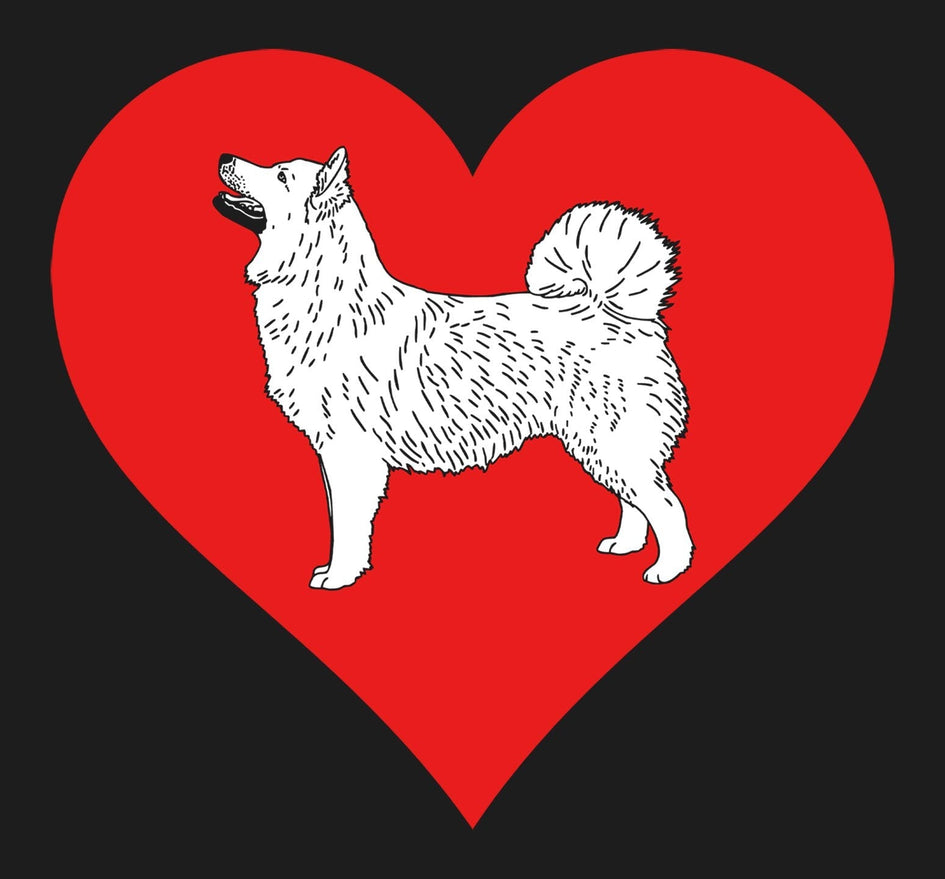 Icelandic Sheepdog on Heart Left Chest - Full-Zip Hoodie Sweatshirt