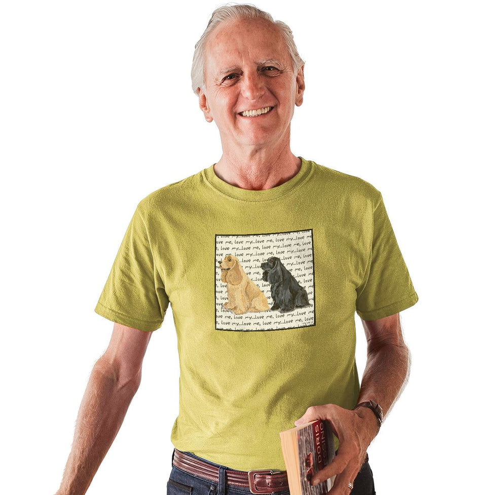 Cocker Spaniel Love Text - Adult Unisex T-Shirt