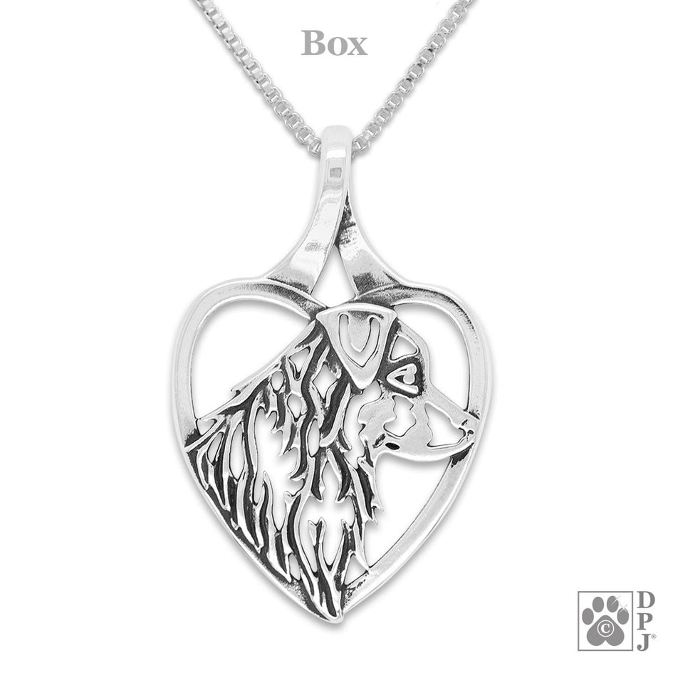 Australian Shepherd  In Heart Necklace