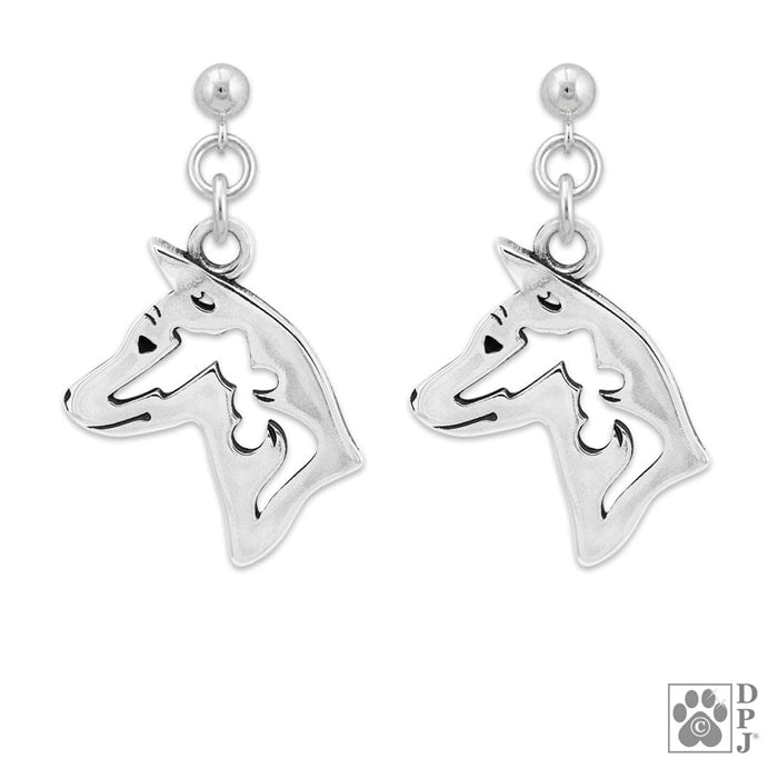 Basenji  Sterling Silver Head Earring