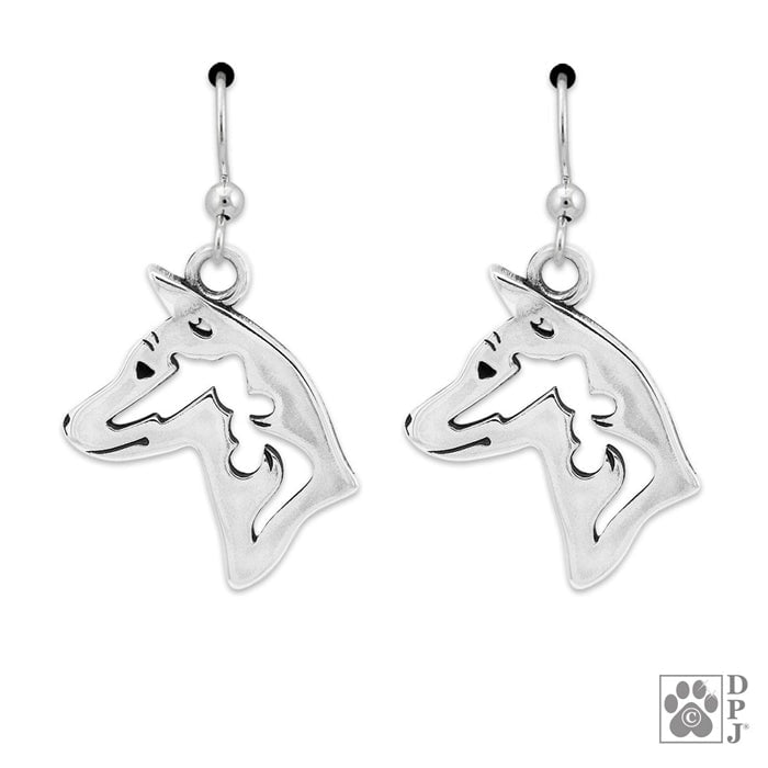 Basenji  Sterling Silver Head Earring