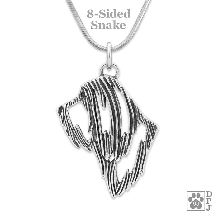Bearded Collie Necklace, Head
