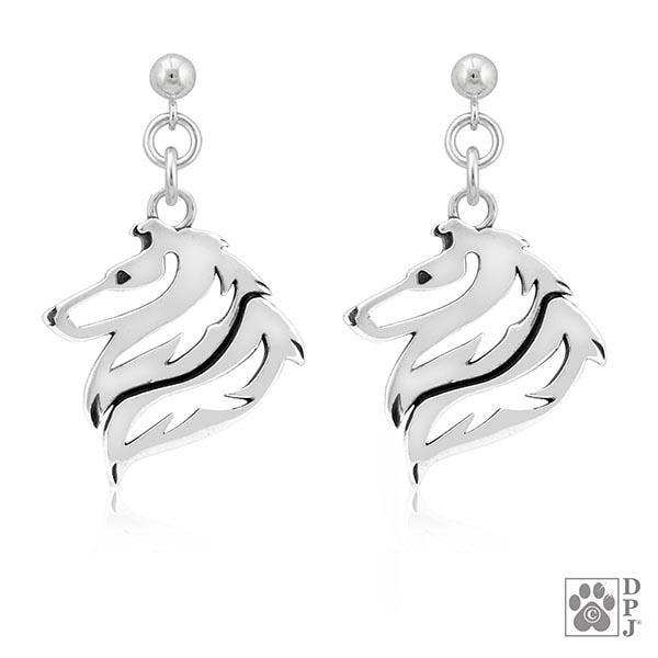 Collie, Rough Coat, Head, Earring