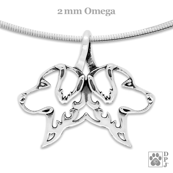 Double Golden Retriever Pendant Necklace