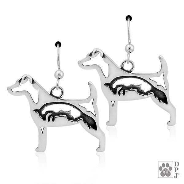 Parson Russell Terrier, w/Fox, Body, Earring