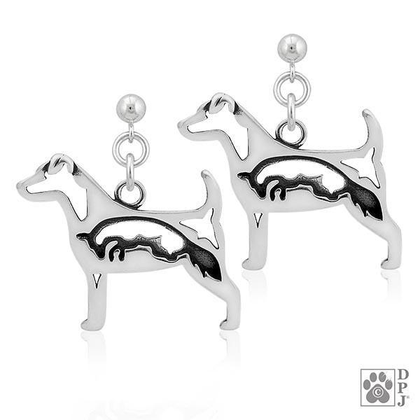 Parson Russell Terrier, w/Fox, Body, Earring