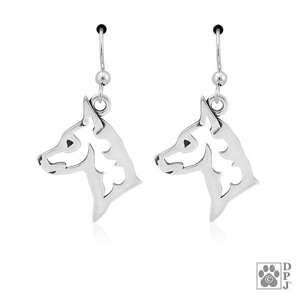 Miniature Pinscher, Head, Earrings