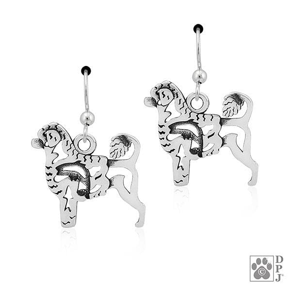 Portuguese Water Dog, Lion Cut, Body, Earring