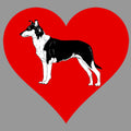 Smooth Collie on Heart Left Chest - Full-Zip Hoodie Sweatshirt