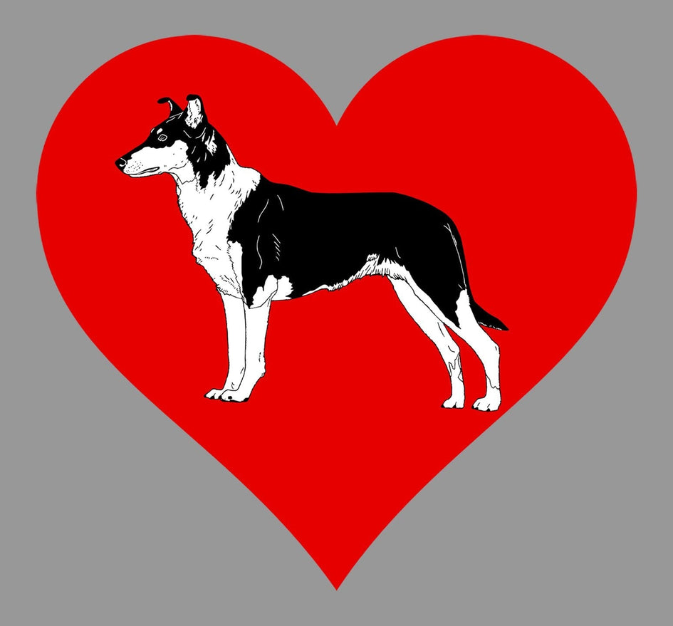 Smooth Collie on Heart Left Chest - Full-Zip Hoodie Sweatshirt