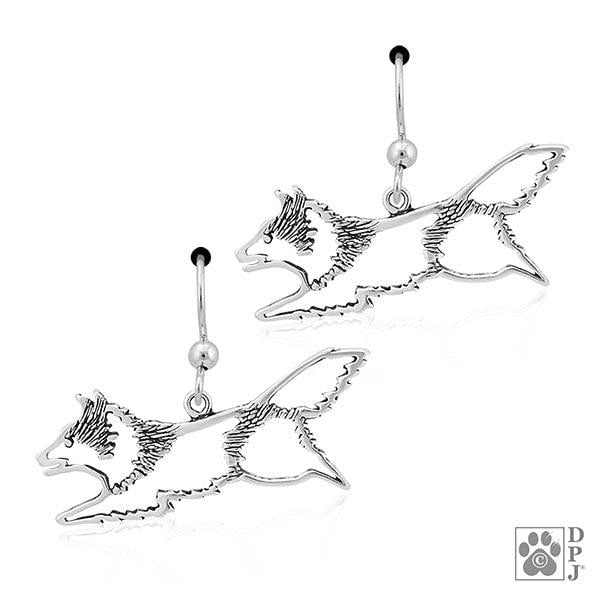 Shetland Sheepdog Jumping, Body , Earring