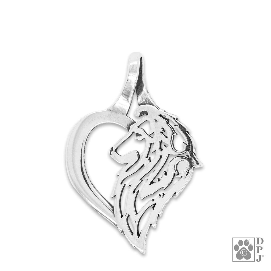 Shetland Sheepdog in Heart Necklace