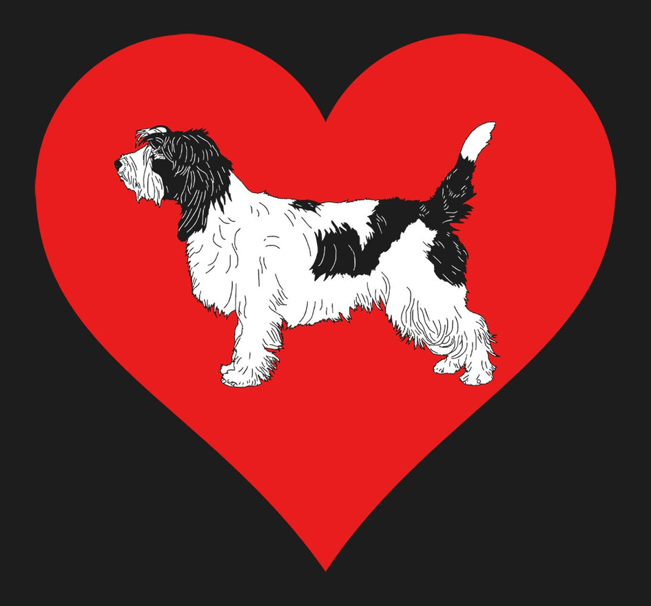 Petit Basset Griffon Vendeen on Heart Left Chest - Full-Zip Hoodie Sweatshirt