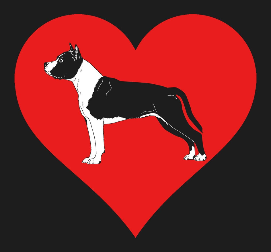 American Staffordshire Terrier on Heart Left Chest - Full-Zip Hoodie Sweatshirt