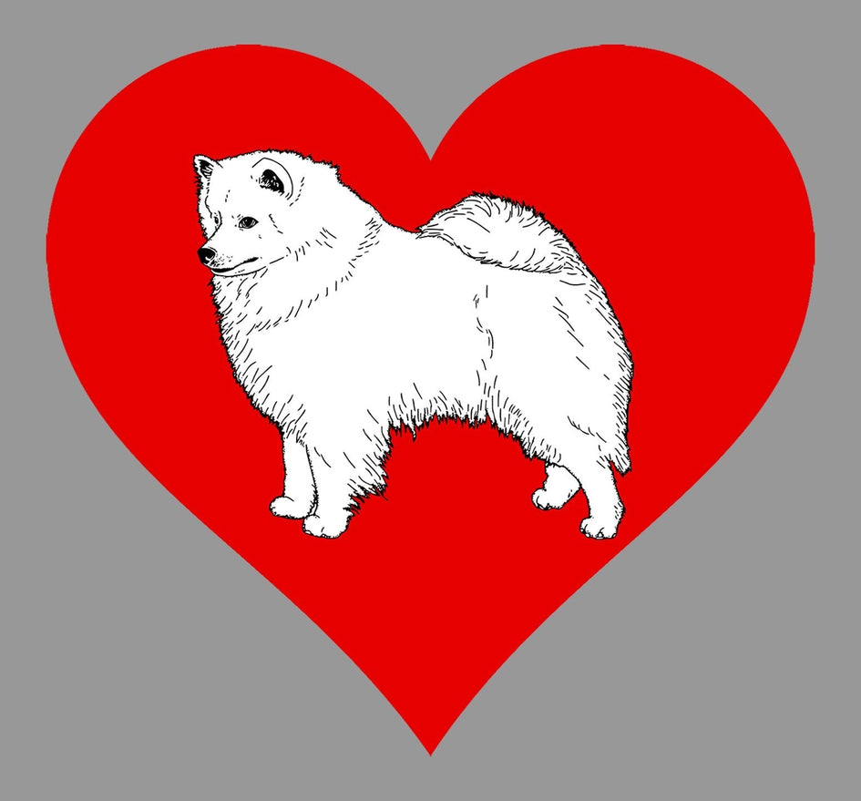 American Eskimo on Heart Left Chest - Full-Zip Hoodie Sweatshirt