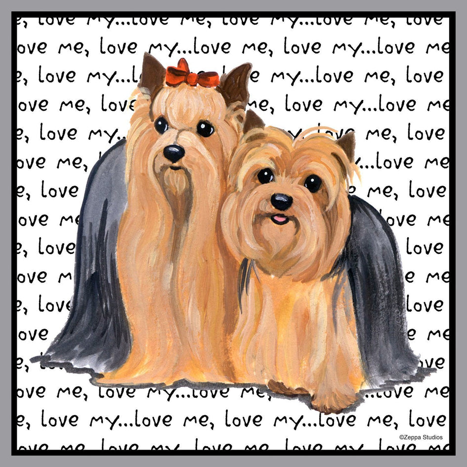 Yorkshire Terrier Love Text - Adult Unisex T-Shirt