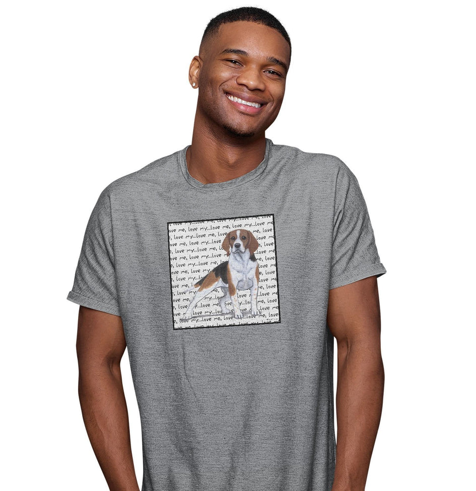 Beagle Love Text - Adult Unisex T-Shirt