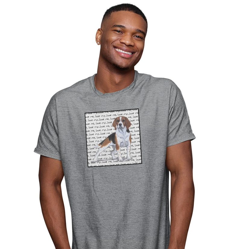 Beagle Love Text - Adult Unisex T-Shirt