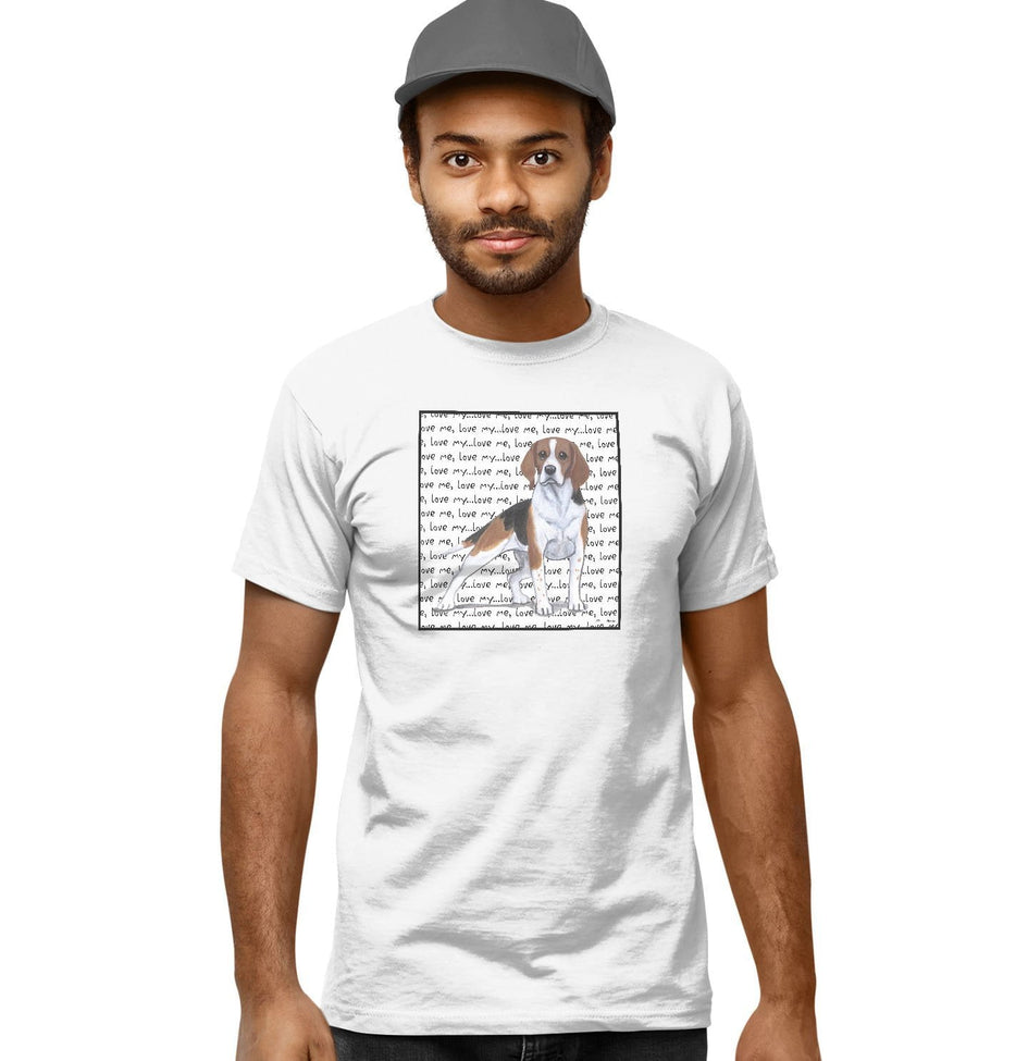 Beagle Love Text - Adult Unisex T-Shirt