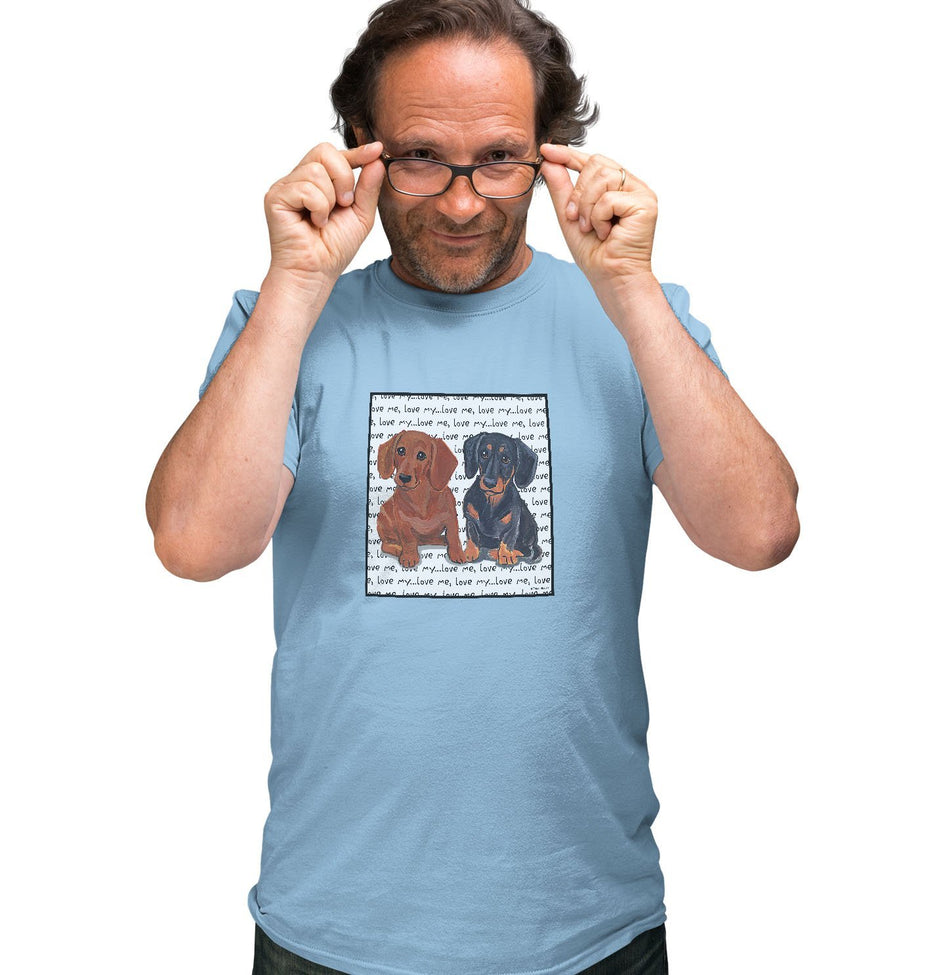 Dachshund Love Text - Adult Unisex T-Shirt
