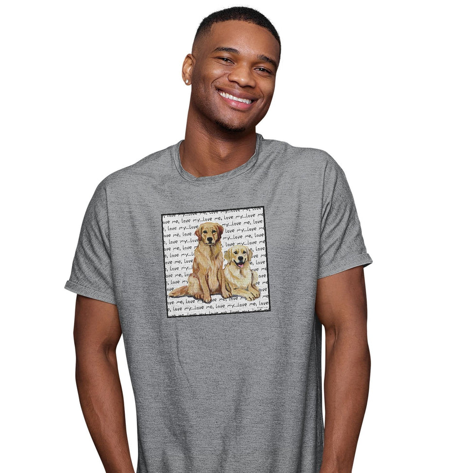 Golden Retriever Retriever Love Text - Adult Unisex T-Shirt