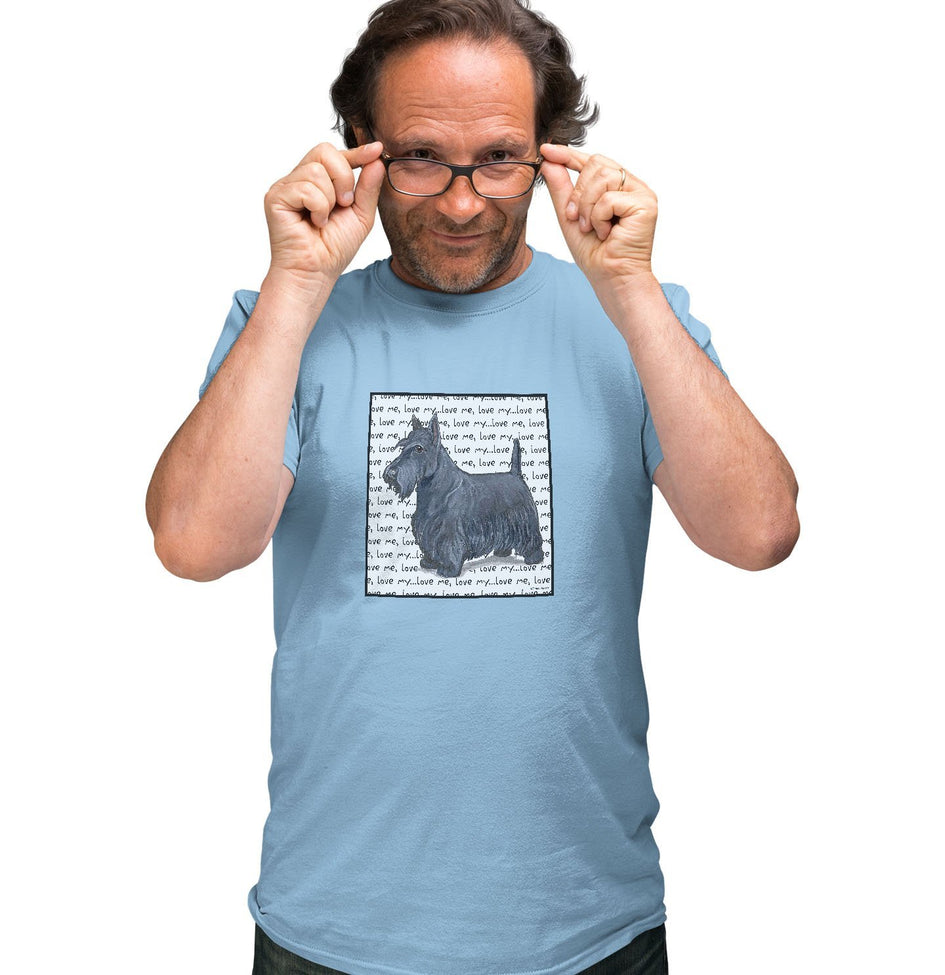 Scottish Terrier Love Text - Adult Unisex T-Shirt