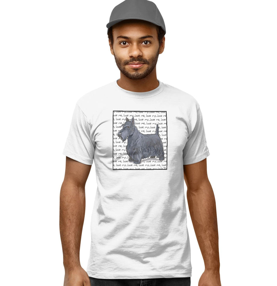 Scottish Terrier Love Text - Adult Unisex T-Shirt