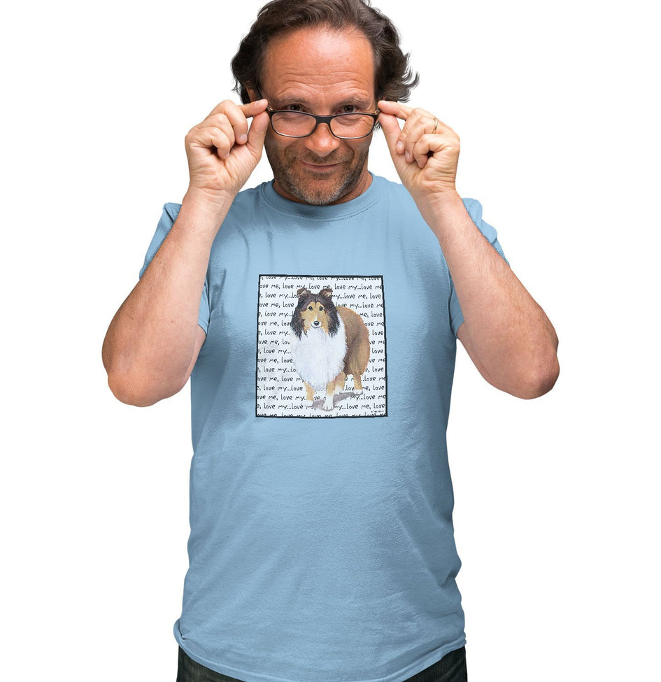 Shetland Sheepdog Love Text - Adult Unisex T-Shirt