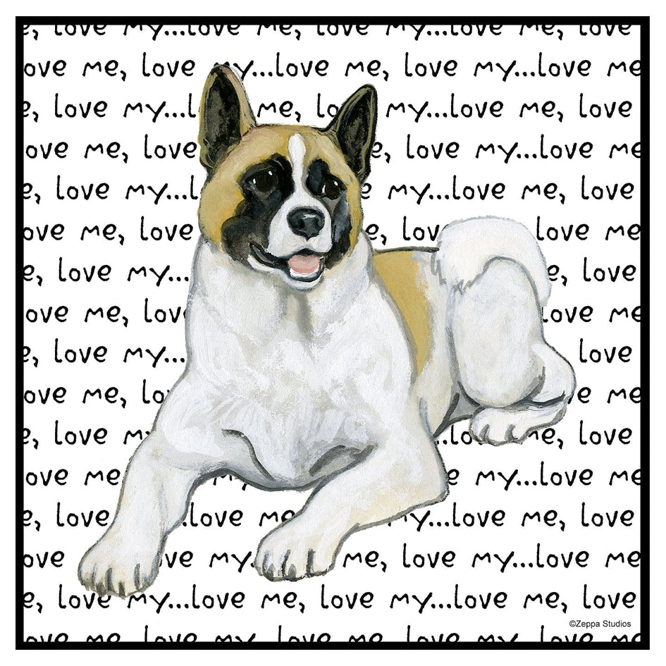 Akita Love Text - Women's V-Neck T-Shirt