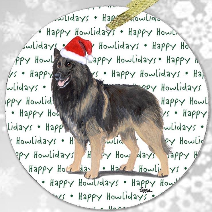 Belgian Tervuren "Happy Howlidays" Ornament