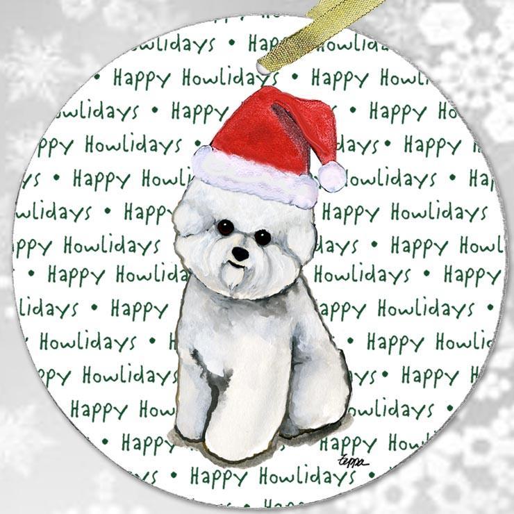 Bichon Frise "Happy Howlidays" Ornament