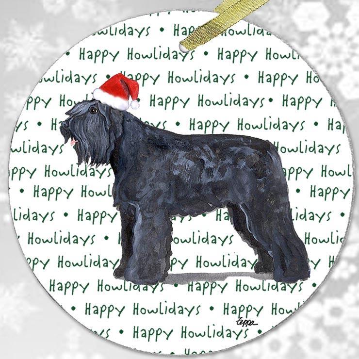 Bouvier des Flandres "Happy Howlidays" Ornament